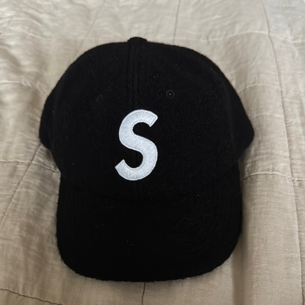 Black Supreme Cap with White 'S'